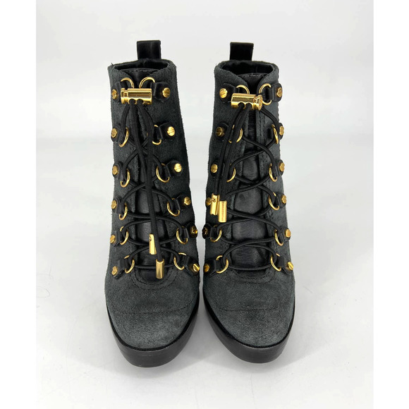 Tory Burch Halima Suede and Leather Ankle Boots - Picture 5 of 8